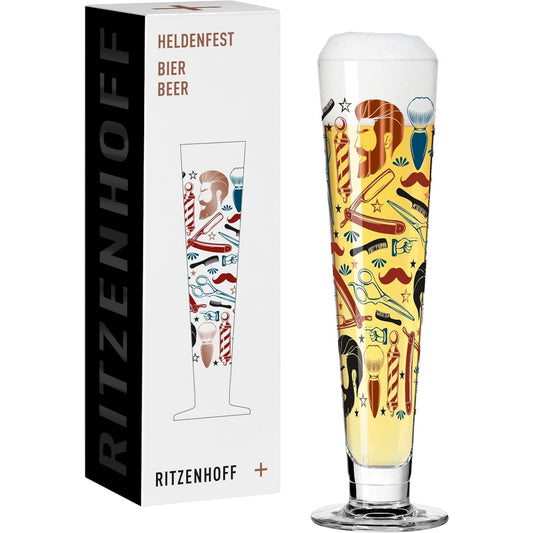 1011011 RITZENHOF BEER GLASS 330ML HELDENFEST SERIES MOTIF NO 11